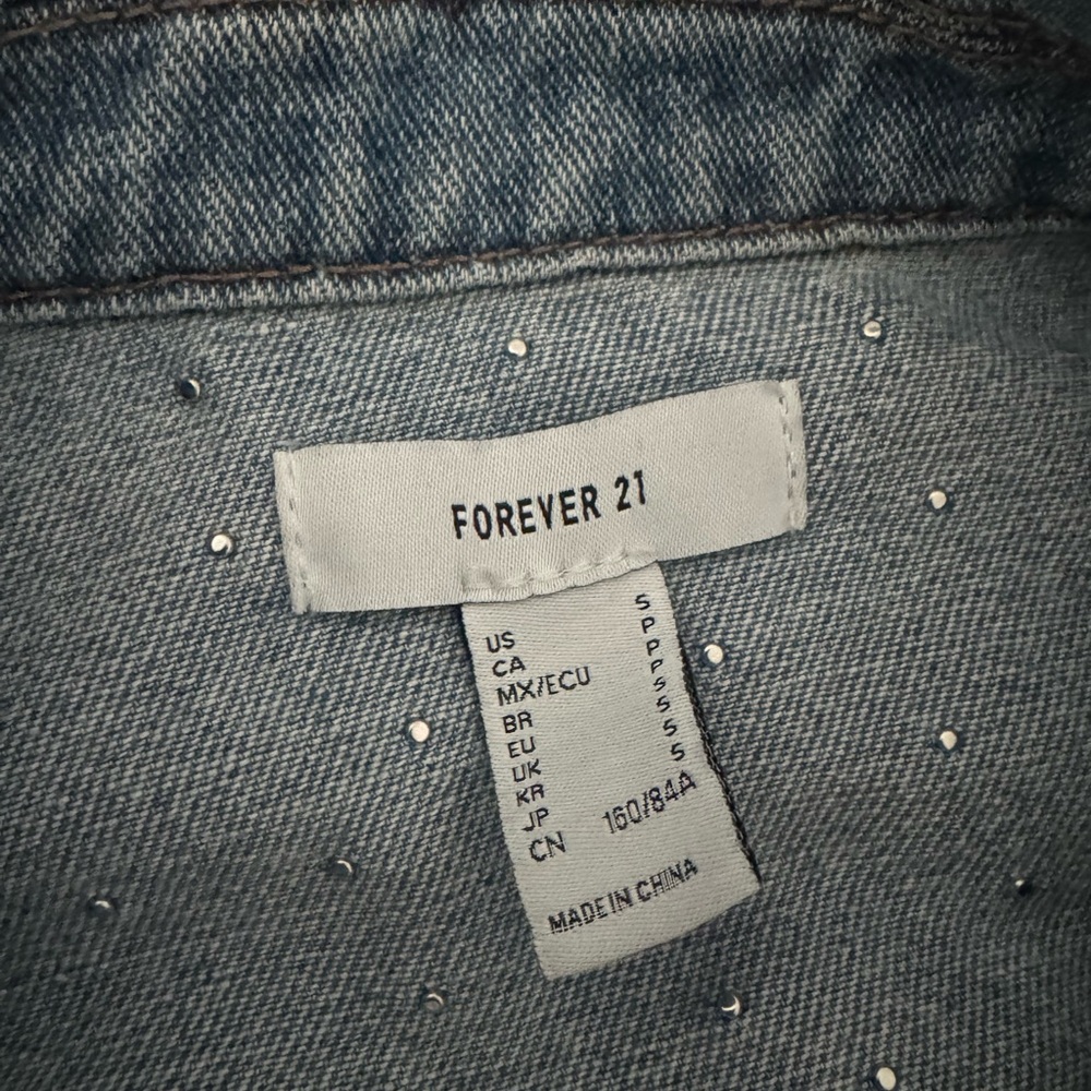 Forever 21 Blue Jean Jacket with Pearl Embellishments - Picture 6 of 6